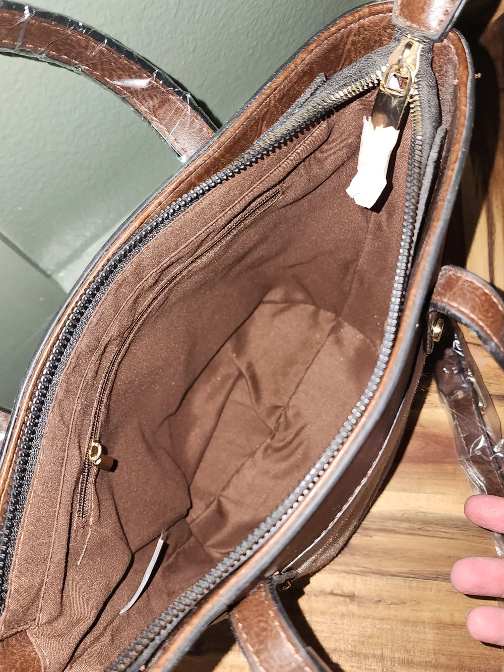Neutral Beige and Brown Tote with Gold Accents - Women's Everyday Bag